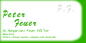 peter feuer business card